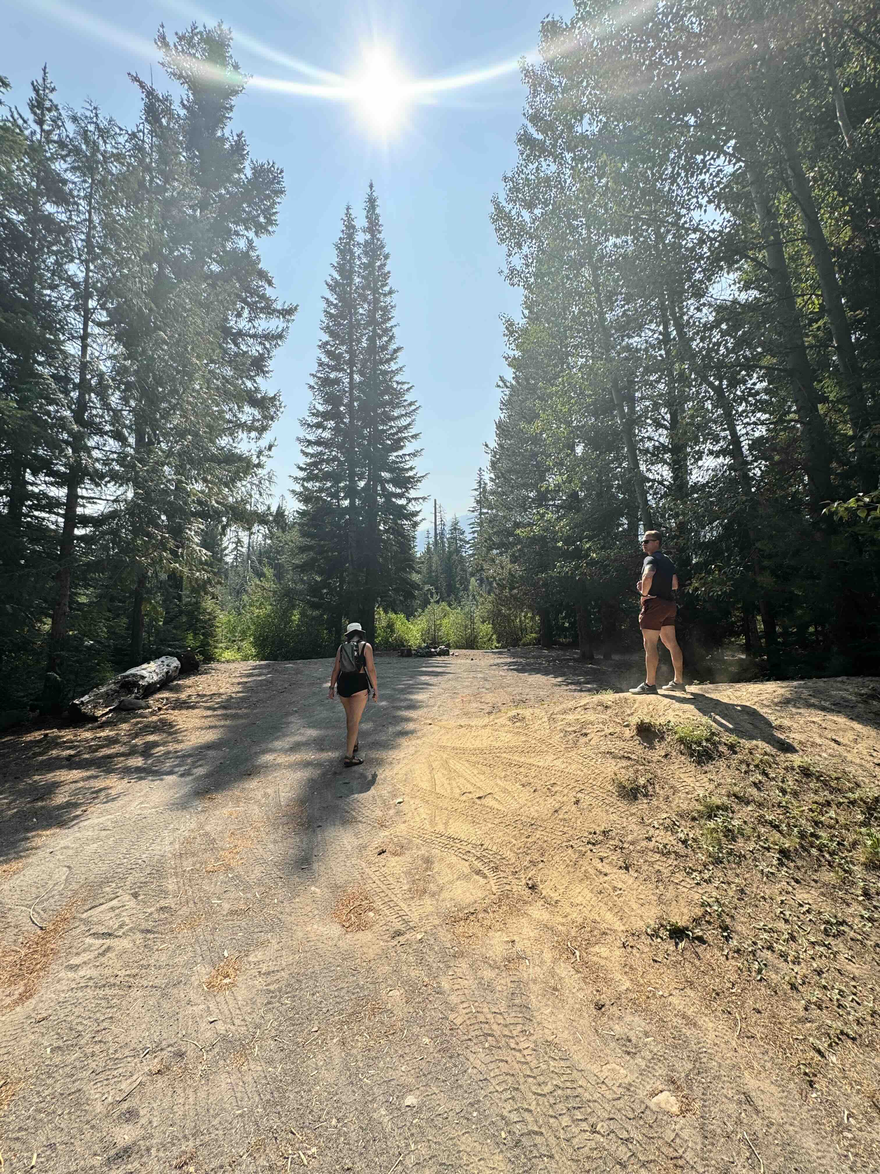 Campout river and trees